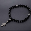 Православные чётки из шунгита с крестом.