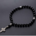 Православные чётки из шунгита с крестом.