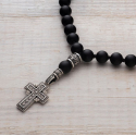 Православные чётки из шунгита с крестом.