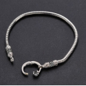 Браслет из серебра c родиевым покрытием с переходником