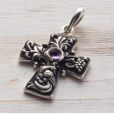 Крест, аметист (кабошон)