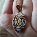 Подвеска: Хризма. Православный крест. Владимирская икона Божией Матери.