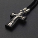 Православный крест из серебра и дерева с молитвой