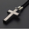 Православный крест из серебра и дерева с молитвой