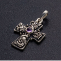 Крест, аметист (кабошон)