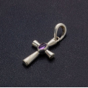 Маленький крест с аметистом, кабошон
