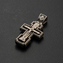 Крест серебряный с эбеном и молитвой "Спаси и сохрани"