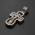 Купить крест серебряный с эбеном, молитвами, Хризмой и Голгофой