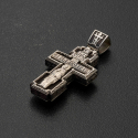 Крест серебряный с эбеном и молитвой "Спаси и сохрани"