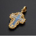 Крест нательный с камнями и эмалью