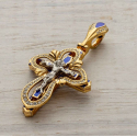 Нательный крест с камнями и эмалью