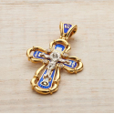 Православный крест с камнями и эмалью