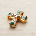 Православный крест с камнями и эмалью